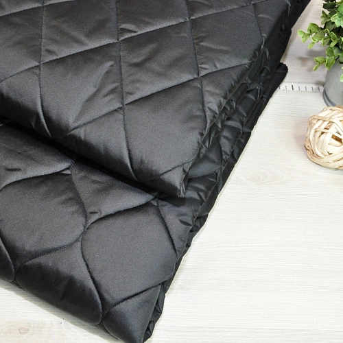 Плащевка стеганая "ЛУК" (черный)