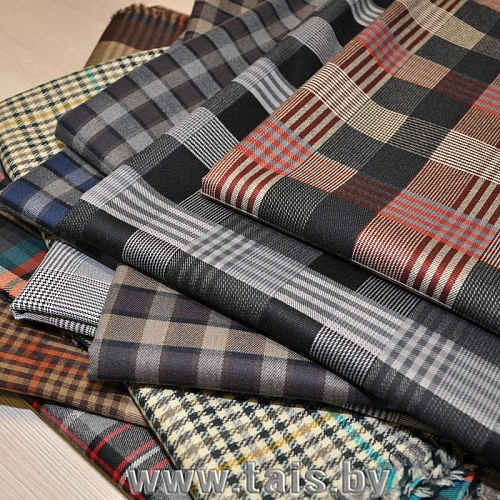 Костюмная ткань "Клетка " (черно-белый мадрас)