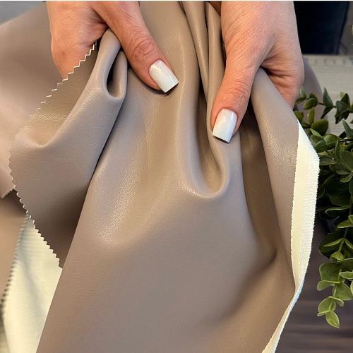 Экокожа на замшевой основе (капучино)