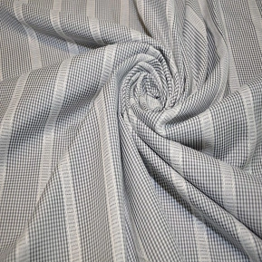 Рубашечный хлопок с кружевом клетка (серый)