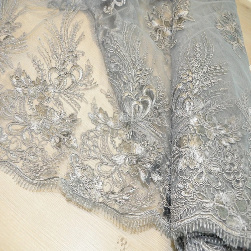 Вышивка на сетке  "Моника" (серебро)