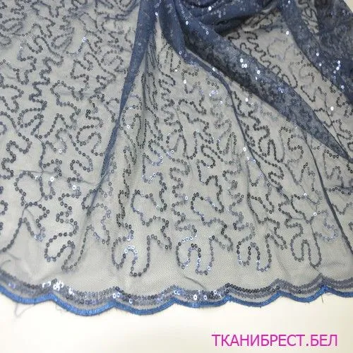 Пайетки на сетке (синий)