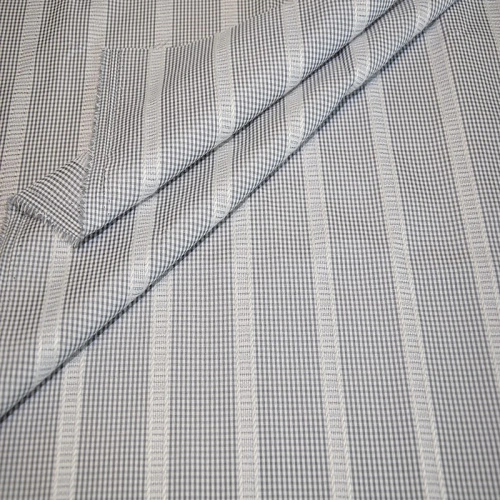 Рубашечный хлопок с кружевом клетка (серый)