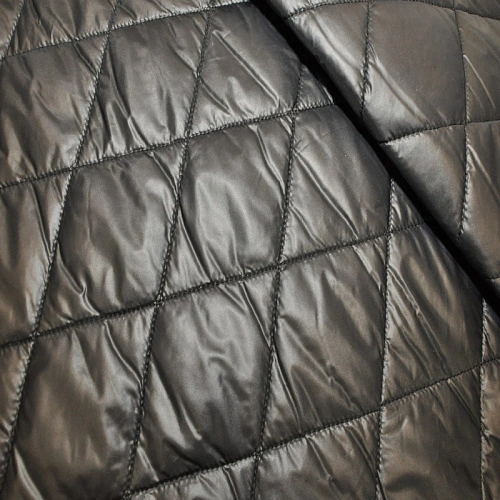 Плащевка стеганая Милан"ромбик" (черный)