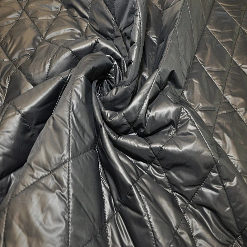 Плащевка стеганая Милан"ромбик" (черный)