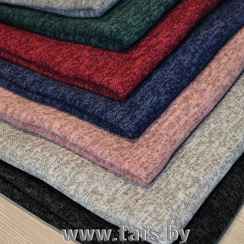 Трикотаж Ангора меланж с начесом (черный)