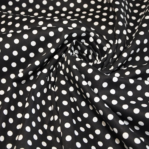 Поплин горох 5мм (черный)