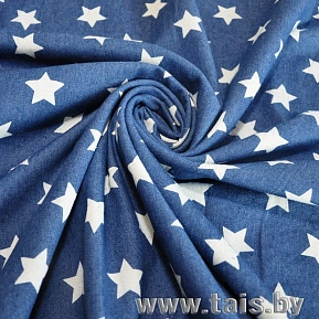 Джинс принт Звезды большие (светло-синий)