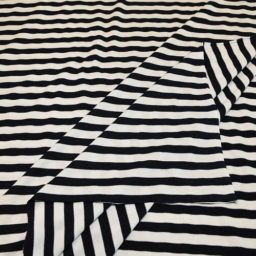 Вискоза  полоска 1 см (синий+белый)