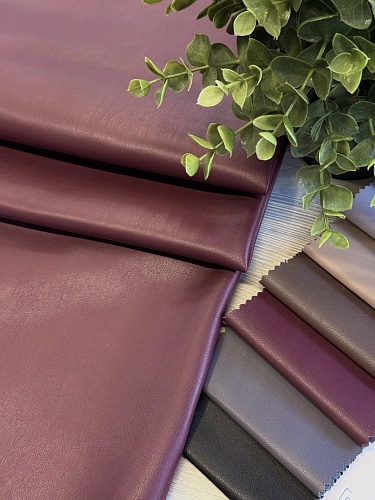 Экокожа на замшевой основе (бургунди)