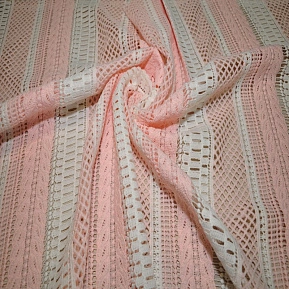 Кружево макраме (молочный+розовый)