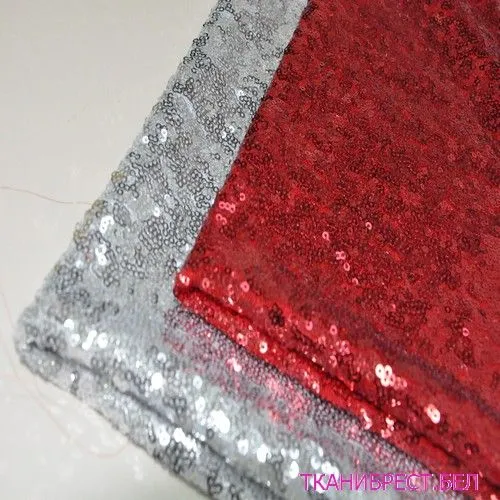 Пайетки на сетке (красный)