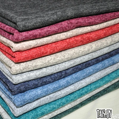 Трикотаж Ангора меланж с начесом (серо-голубой)