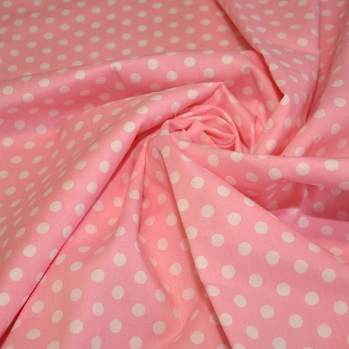 Поплин горох 5мм (розовый)