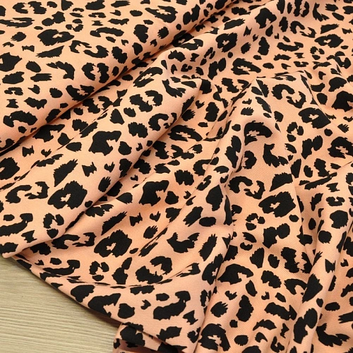 Штапель "Твил" Пятна на пудровом фоне