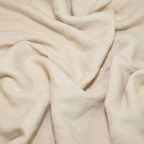 Лен умягченный с эффектом мятости (светлый беж)