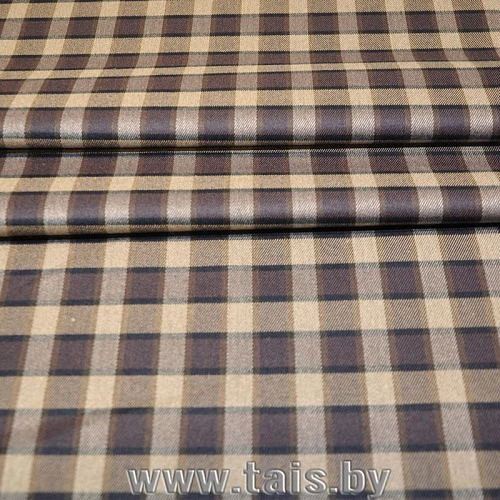 Костюмная ткань "Клетка " (светло-коричневый)