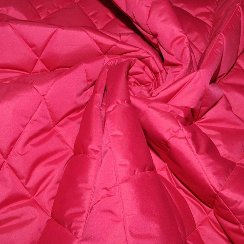 Плащевка стеганая "Ромбик" (яркий розовый)