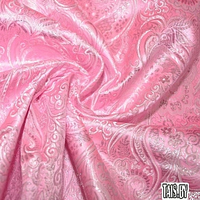 Парча жаккард (розовый с серебром)