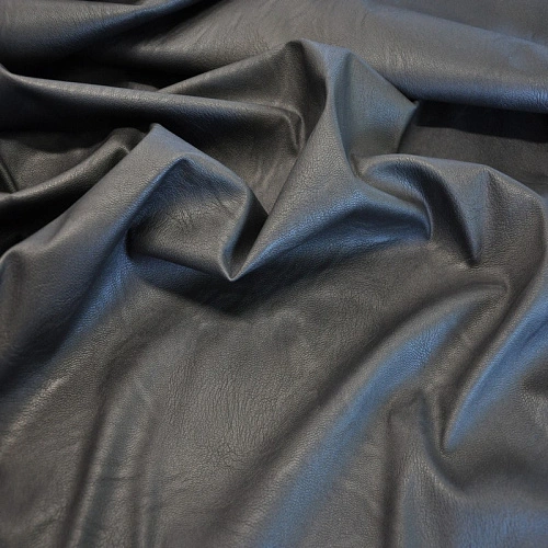 Кожзам на трикотажной основе (черный фактурный)