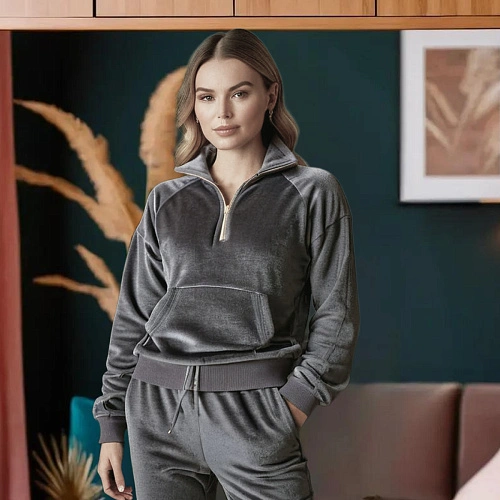 Велюр "Бамбук" (Серый)