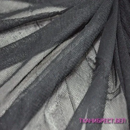 Ткань Сетка стрейчевая (черный)