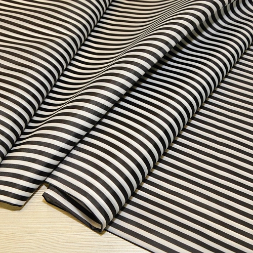 Подкладка нейлон принт полоска белый +черный