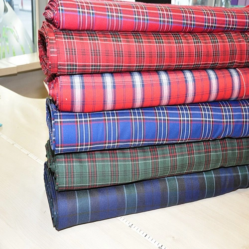 Костюмная ткань Полушерсть клетка (василек)