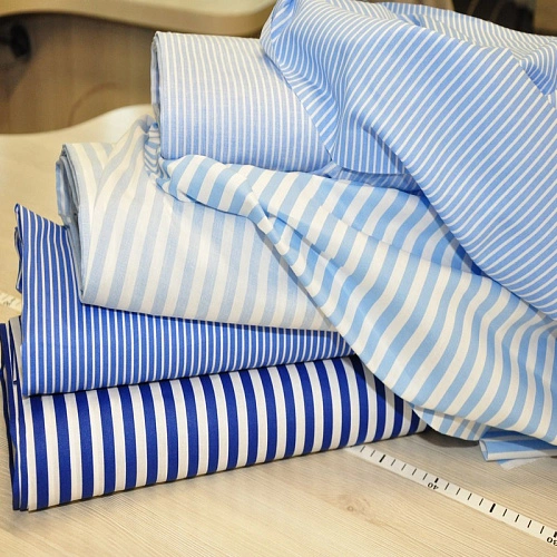 Поплин полоска  шир.1 см (голубой)