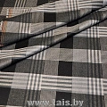 Костюмная ткань "Клетка " (черно-белый мадрас)