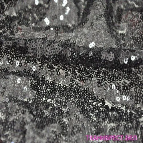 Пайетки на сетке (черный)