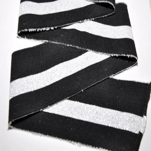 Манжет трикотажный (черный+серебро)