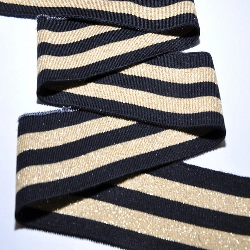 Манжет трикотажный (черный+золото)