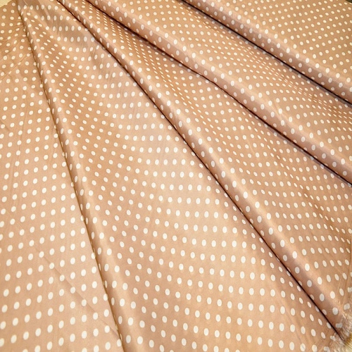 Подкладка нейлон (Горох на бежевом фоне)