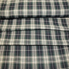 Ткань рубашечная фланель в клетку (синий+зеленый)