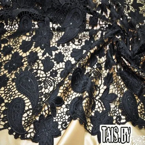 Кружево (черный с пайетками)