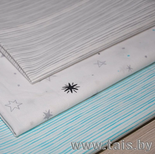 Ткань х/б плательная (звезды голубые)