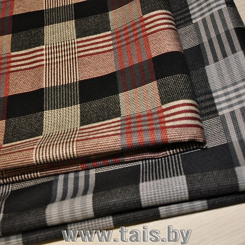 Костюмная ткань "Клетка " (черно-белый мадрас)