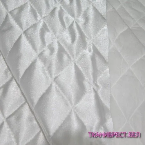 Атлас стеганый на синтепоне (белый)