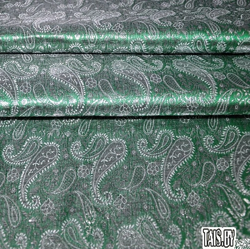 Парча жаккард мелкие огурцы (зеленый)