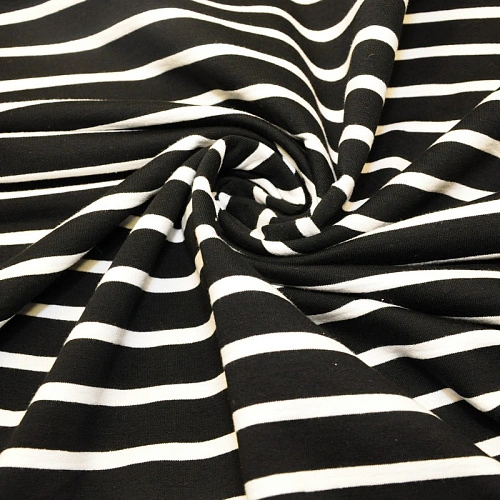 Футер 2-х нитка Полоска (черный фон белая полоска)