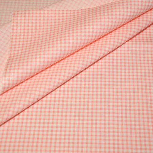 Ткань х/б плательная (Клетка пудра)