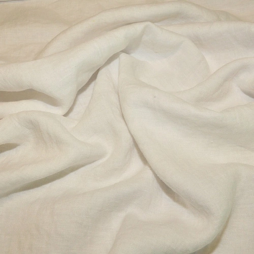 Лен умягченный с эффектом мятости (белый)