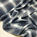 Ткань рубашечная фланель в клетку (синий+индиго)