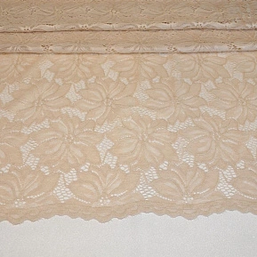 Гипюр стрейчевый с ажурным краем (бежевый)
