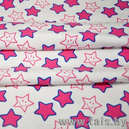 Кулирная гладь набивная "Звезды"