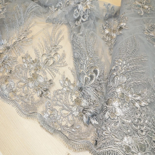 Вышивка на сетке  "Моника" (серебро)