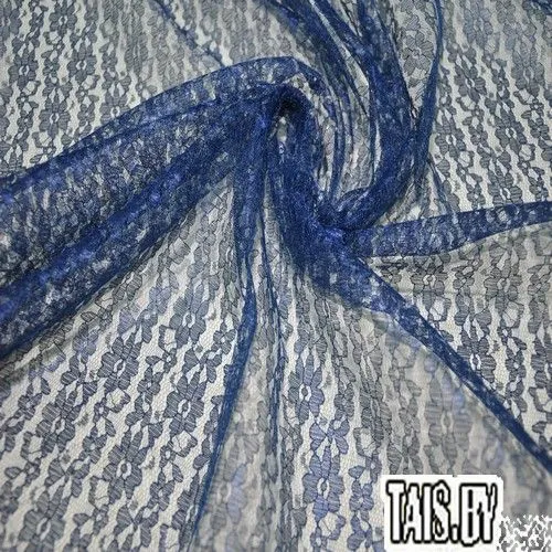 Гипюр тонкий (синий) скидки на ткани в Минске оптом и в розницу | Трикотаж tais.by