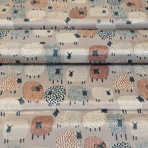 Подкладка нейлон принт Овечки