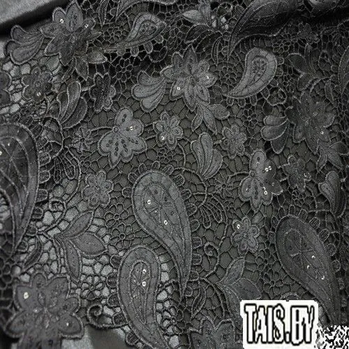 Кружево (черный с пайетками)